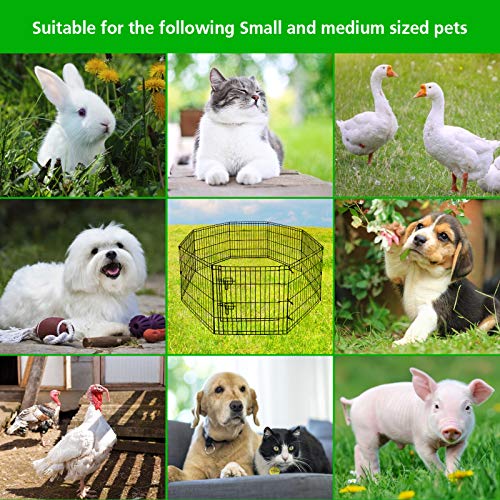 Puppy Pet Playpen 8 Panel 24 Inch Indoor Outdoor Metal Portable Folding Animal Exercise Dog Fence Ideal for Pet Animals Dog Cat Rabbit Breed Puppy (24" x 24" x 8) - style: 24'' x 24'' x 8PCS