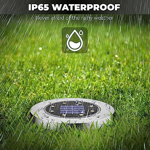 DUUDO Solar Lights for Outside 16Pack, Solar Garden Outdoor Waterproof Pathway Bright In-Ground Lights Landscape Lighting Garden Decor for Yard, Patio, Driveway, Walkway Warm Light - color: Warm light, size: 16pack