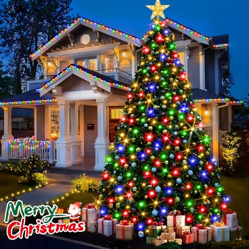 KNONEW 403ft 1000 LED String Lights Outdoor Christmas Lights 8 Modes & Timer Fairy Light Plug in Waterproof LED String Lights for Xmas Yard Tree Wedding Party Holiday Decorations (Multicolor) - color: Multicolor, size: 403FT 1000 LED