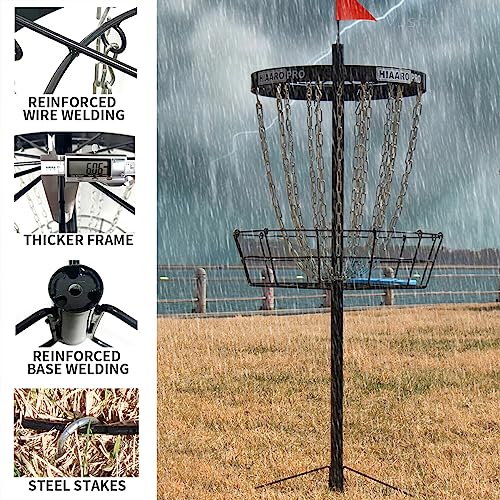PDGA Approved HIAARO PRO Disc Golf Basket, Portable Disc Golf Target with Heavy Duty 24 Chains, Professional Disc Golf Basket - style: PRO Single basket