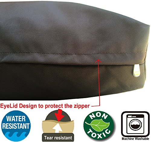 Dogbed4less Jumbo 1680 Ballistic Heavy Duty Dog Pet Bed External Zipper Duvet Cover - Replacement Cover only, 55X47X4 Inches, Seal Brown - color: Seal Brown, size: 55X47X4 Inches