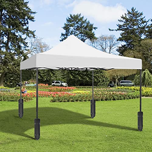 PayLessHere 10x10 Setup Pop Up Canopy Tent, Instant Portable Commercial Canopy Tent, Outdoor Gazeb for Home, Party and Outdoor Activities,White - color: White