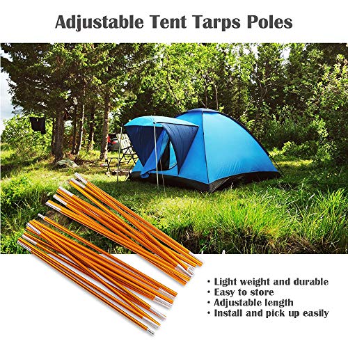 Odoland Adjustable Telescoping Aluminum Tarp and Tent Poles Set of 2 - Collapsible Lightweight for Camping, Backpacking, Hammocks, Sun Shade Shelters, and Awnings - size: Thickness 1mm