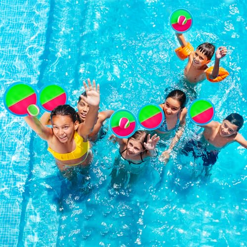 Ayeboovi Kids Toys Toss and Catch Ball Game 6 Paddles 3 Balls Outdoor Beach Pool Yard Games Toys for 3-12 Years Old Boys Girls Family Games Birthday Gift Easter Basket Stuffers for Kids - style: 6 Paddles 3 Balls