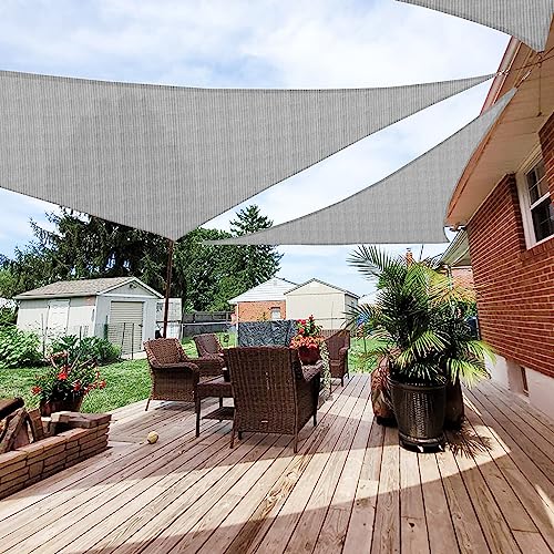 Patio Paradise 2' x 2' x 2' Sun Shade Sail Triangle Canopy Shade Cloth Fabric Sunlight Block Patio Pergola Cover HDPE Deck Awning for Outdoor Backyard Roof Shading, Gray - color: Light Gray, size: 2' x 2' x 2'