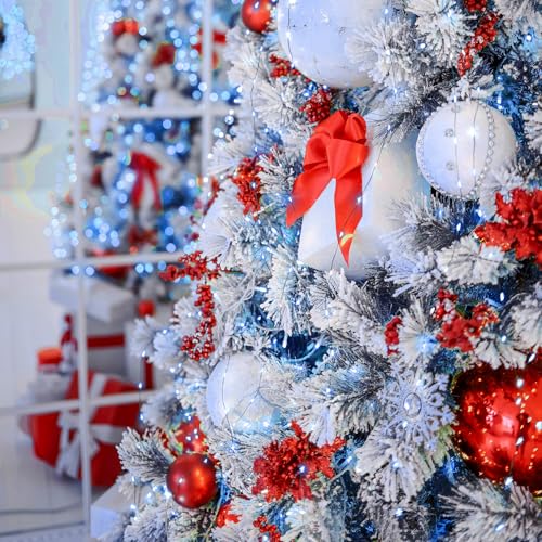 Solar String Lights Outdoor, 66 Feet 200 LEDs 8 Modes Solar Fairy Lights for Outside, Waterproof Outdoor Light for Patio Yard Christmas Tree Halloween Wedding Party Decorations, Blue - color: Blue, size: 200 LEDs