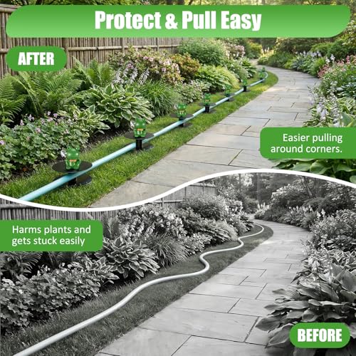 6 Pcs Frog Garden Hose Guide Stakes, 8.7" Heavy Duty Cast Iron Hose Guide for Garden, Metal Water Hose Guide, Rustproof Decorative Hose Guides for Outside Flower Beds, Lawn & Plant Protection - style: Frog