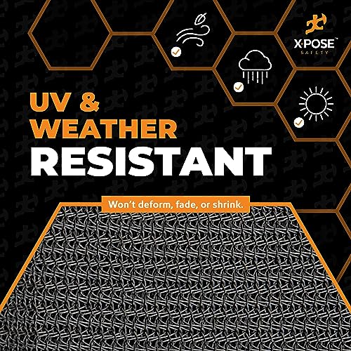 Xpose Safety Heavy Duty Mesh Tarp 4' x 15' – Multipurpose Black Protective Cover with Air Flow - Use for Tie Downs, Shade, Fences, Canopies, Dump Trucks – Weather and Tear Resistant - color: Black, size: 4' X 15'