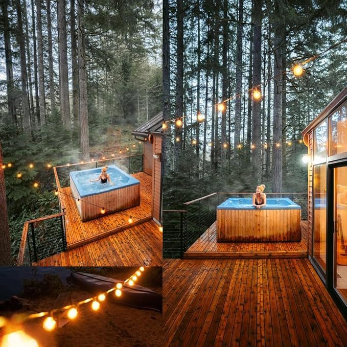G40 Globe String Lights 60ft LED Shatterproof Hanging Patio Lights, 20+2 Bulbs, Waterproof Connectable for Indoor Outdoor Decor Garden Camping Backyard Spring Easter Gifts for Men Women Him Hubby - style: 60FT (20+2Bulbs)