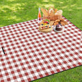 Large Cute Gingham Picnic Blanket Outdoor Waterproof Camping Picnic Mat Foldable Sand Proof Beach Blanket 77"X58" Portable Rug for Picnics Beach Lawn Grass Hiking Concerts Tent Play Mat, Red & White - color: Red & White Plaid