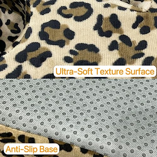 Couch Cup Holder Pillow, Couch Drinks Remotes Holder for Center of Couch, for Sofa, Bed, RV, Car (Leopard) - color: Leopard