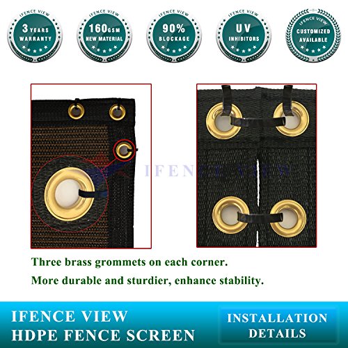 Ifenceview 4'x5' to 4'x50' Brown Shade Cloth/Fence Privacy Screen Fabric Mesh Net for Construction Site, Yard, Driveway, Garden, Railing, Canopy, Awning 160 GSM UV Protection (4' x 10') - size: 4' x 10'