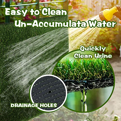 XLX TURF Artificial Grass Mat 48" x 32", Durable Dogs Fake Grass for Pets Potty Training, Artificial Turf Grass Rug for Patio Outdoor Indoor Decor - size: 2'8" x 4' (Rectangular)