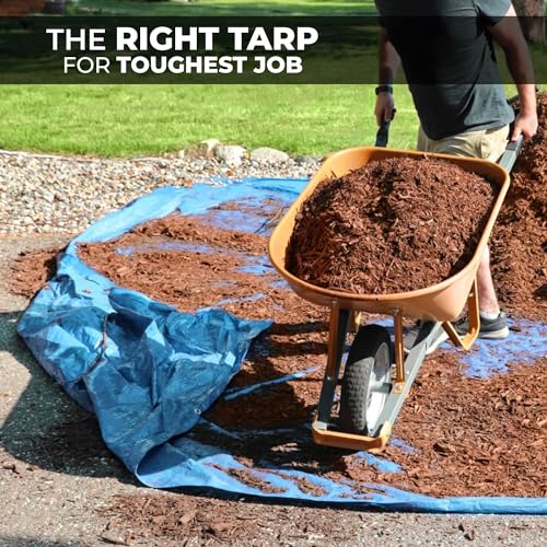 Tarps Heavy Duty Waterproof 16x20-12 mil Thick Camping Tent - Blue Tarp 16x20 UV Resistant, Rip & Tear Proof with Metal Grommets – Multipurpose Use for Camping, Tent, Boat, RV, Car, & Pool Cover - size: 16'x20'