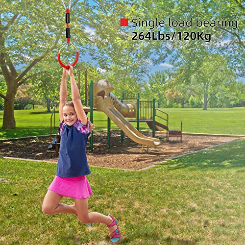PELLOR 4-Pack Colorful Ninja Rings -Gymnastic Rings, Ninja Slackline Obstacle Course Accessories, Backyard Playground Training Equipment Play Set for Kids Adult - color: 4 Color