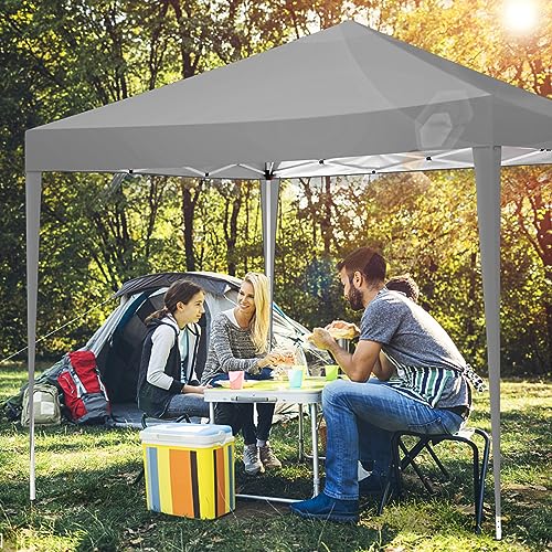 COBIZI Canopy 10x10 Pop Up Canopy Tent with 4 Sidewalls Party Tents for Parties Weddings Backyard Waterproof Canopy Outdoor Commercial Canopy Event Tent with Stakes, Ropes, Silver Gray - color: Gray, size: 10x10 with 4 Sidewalls