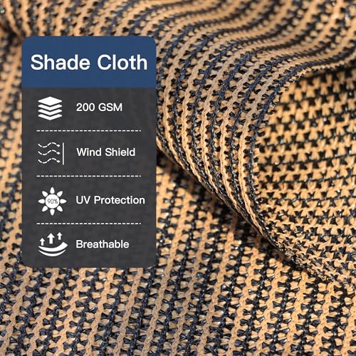 90% Sun Shade Cloth with Grommets 4X6 FT, Outdoor Pergola Shade Cover, Heavy-Duty Mesh Tarp Patio Sun Screen for Lawn Garden Backyard, Mocha - color: Mocha, size: 0 4 X 0 6 Ft
