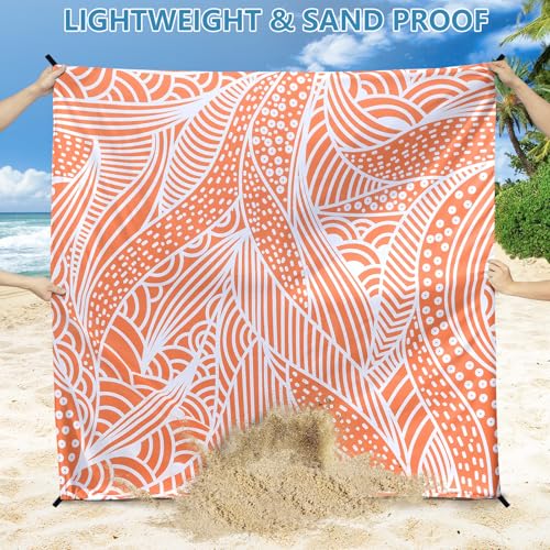 HIHOHO Beach Blanket Waterproof Sandproof Extra Large Beach Mat 79" X 83"/120"x108"for 1-8 Adults Quick Drying Durable Outdoor Picnic Mat for Beach Travel Camping Hiking
