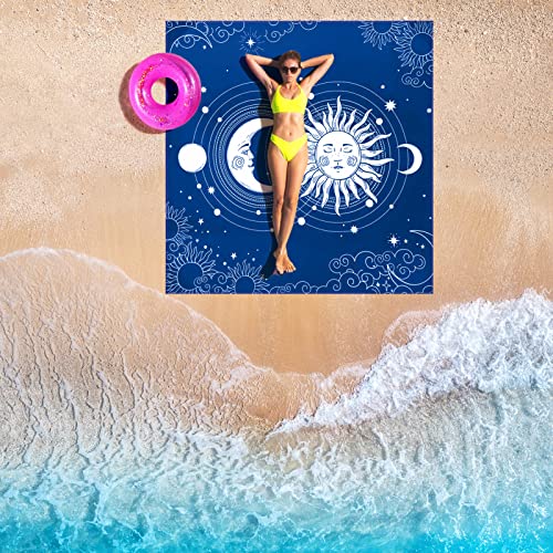 WIWIGO Beach Blanket Waterproof Sandproof Beach Mat 79" X 83"/10'x9'for 2-8 Adults Quick Drying Outdoor Picnic Mat Beach Accessories for Travel, Camping, Hiking - color: Bluesun, size: 120" X 108"（1-8person）