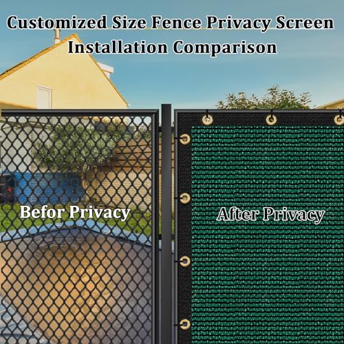 Shade&Beyond 5' X 50' Customized Size Privacy Screen Fence 170 GSM Fencing Mesh Shade Net Cover for Wall Garden Yard Backyard Indoor Outdoor Home Decoration, Dark Green - color: Dark Green, size: 0 5' x 5 0'