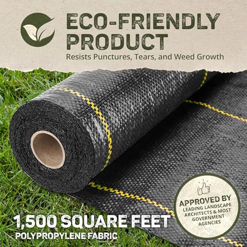 Dewitt Pro-5 Weed Barrier Fabric 5 oz, 6 x 250 Feet – Heavy-Duty Woven Landscape Ground Cover Mat for Raised Garden Bed, Greenhouse Gardening, Outdoor Landscaping, and Commercial Planting - size: 1 Pack, style: 6' x 250'