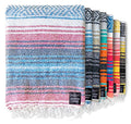 Benevolence LA Authentic Handwoven Mexican Blanket | Yoga Blankets, Outdoor, Picnic, Beach, Camping | Equestrian Saddle | Serape 50x70 inches - Azure, Pack of 1 - color: Azure