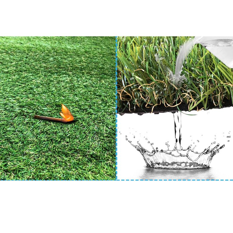 PET Grow 4'x13 Pad Artificial Realistic & Thick Fake Mat for Outdoor Garden Landscape Dog Synthetic Grass Rug Turf, 4' x 13', Green - size: 4 FT x13 FT(52 Square FT)