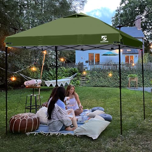 10x10 Pop Up Canopy Replacement Top Cover with Air Vent for Straight Leg Canopy Tent, Waterproof for Outdoor Garden Patio Camping Sun Shade (Olive Green) - color: Olive Green