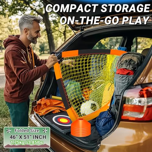 Dimples Excel Soccer Goals Kids Net for Backyard 7x5, 5x3.6, 4x3, 3x2.2 FT - style: 5x3.6 FT, 2 Set
