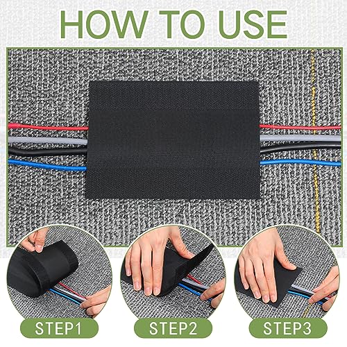 WILLBOND Carpet Cord Cover Cable Protector Floor Cover Cable Protector Management Only for Commercial Office Carpet(196.85 ft,Black) - color: Black, size: 196.85 ft