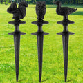 Tandefio 3 Pcs Animals Garden Hose Guide Stakes, Owls Squirrels Ducks Heavy Duty Decorative Antique Black Cast Iron Metal Hose Guides, Plant Protector for Lawn Yard Flower Bed - style: Owls, Squirrels, Ducks