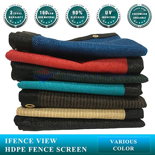 Ifenceview 4'x1' to 4'x50' Brown Shade Cloth/Fence Privacy Screen Fabric Mesh Net for Construction Site Yard Driveway Garden Railing Pool Balcony Canopy Awning 160 GSM UV Protection (4' x 3') - size: 4' x 3'