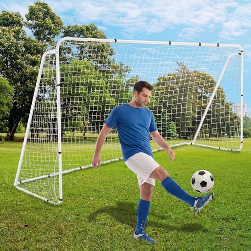 Liliful 12 x 6/10 x 6.5 ft Soccer Goal for Backyard Portable Soccer Net and Steel Weatherproof Frame Folding Goals with 6 Ground Stakes for Adults Youth Outdoor Training Competition - size: 10 x 6.5 ft