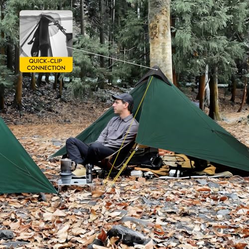LANSHAN Ultralight Tent 3-Season Backpacking Tent for 1-Person or 2-Person Camping, Trekking, Kayaking, Climbing, Hiking - color: 1-person, dark green