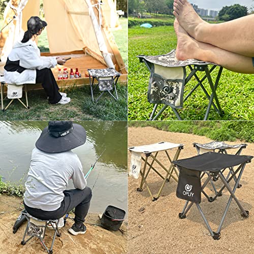 Opliy Camping Stool 2 Pack,13.5 Inch Portable Folding Stool for Outdoor Gardening and Beach Hiking Fishing,Foot Stool with Carry Bag (Gray) - color: Grey