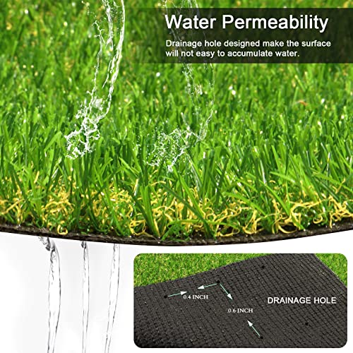 Weidear Artificial Turf Grass 1 ft x 26 ft, Realistic Fake Grass Rug with Drainage Holes, 20MM Indoor Outdoor Lawn Grass Landscape for Backyard Patio, Synthetic Grass Mat for Dogs Pets, Customized - size: 1ftx26ft