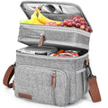 Lunch Box & Lunch Bag for Women Men, Expandable Large Insulated Adult Lunch Bag with Strap, Double Deck Leakproof Lunchbox Durable Cooler Bags for Work Picnic Beach,16L, Gray - color: Gray