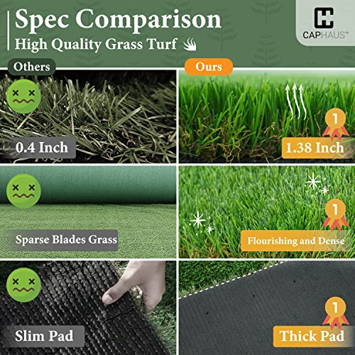 CAPHAUS 30 X 54 Inches Artificial Turf Grass Indoor/Outdoor, Faux Grass Decor, Grass Pad Mat for Pet Dogs, Potty Training with Drainage, Realistic Fake Grass Rugs for Garden, Lawn, Patio, Balcony - size: 11 SQ.FT