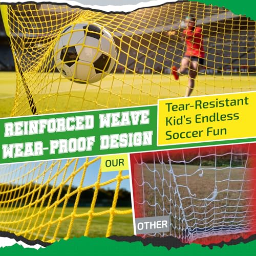 Happy Jump 7x5 FT & 5x3.6 FT Portable Soccer Goal for Youth Players Ages 6–14, Large-Frame Design Built for Long-Term Development, Easy Setup for Backyard, Park or School Training - style: 5x3.6 FT, 2 Set