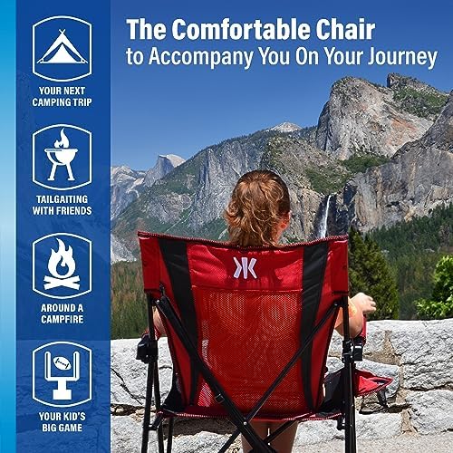 Kijaro Foldable Camping Chair, Vik Black, Polyester, Mesh, Steel, Portable, Durable, Unisex - color: Vik Black