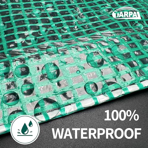 TARPAL 6'x8' Clear Green Tarp Heavy Duty Waterproof 12mil with Grommets or Zip Ties for Small Greenhouse for Outdoors Garden,Farm,Chicken Coops - color: Clear Green Leno Tarp, size: 6x8ft-Finished size