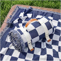 2 in 1 Extra Large Boho Beach Blanket Towel Giant Woven Outdoor Picnic Mat Camping Gear Cruise Essential 2025 Summer Vacation Must Have Airplane Travel Accessories Costa Rica Bahamas Hawaii Trip Stuff - color: Checkered Blue