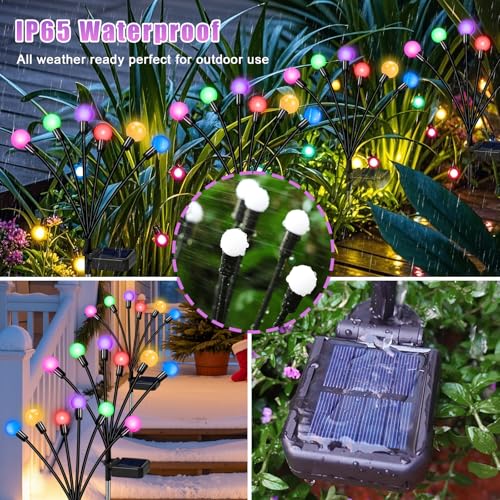 NBQQ Solar Garden Lights Outdoor, Swaying Light Waterproof Solar Lights Outdoor for Yard Pathway Patio, Swaying Lawn Decor as Gardening Gifts for Women Holiday (Multicolor, 4 Pack) - color: Multicolor, size: 4 pack