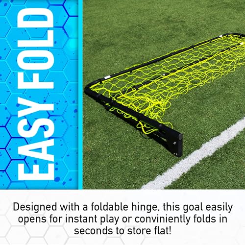 Franklin Sports Competition Soccer Goals - Backyard Portable Steel Soccer Goals - Adult + Youth Soccer Goal with Net + Ground Stakes Included - Multiple Sizes + Colors - color: Black, style: Folding 10' x 5'