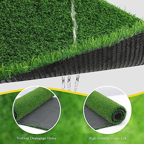 Bsmathom Artificial Grass Rug Indoor Outdoor Rug, 5x8Ft Fake Grass Rug Synthetic Grass Mat Dog Grass Mat with Drainage Holes Fake Grass Rug for Pet, Garden Lawn Landscape, 5x8Ft - size: 5x8 Feet