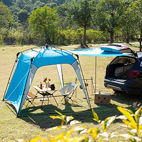 Pop Up Canopy Sun Shelters Shade Tent Pop Up 8.2' X 8.2' - Instant Portable Sports Cabana Umbrella, Easy Set-up and Take Down, with Sun Protection and One Shade Wall Included (Awning Blue) - color: Blue