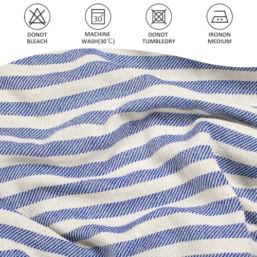 cabanana Turkish Beach Towel Oversized - 40"x70" Quick Dry Sand Free Thin Beach Towels for Adults,Extra Large Cotton Lightweigh Travel Towel for Beach Accessories (Blue) - color: Stripe Blue
