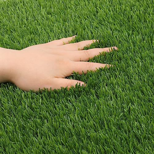 SHACOS Artificial Turf Door Mats 24"x36" Indoor/Outdoor 1.2" Pile Height Fake Grass Mats with Drainage Holes for Small Dogs & Decor