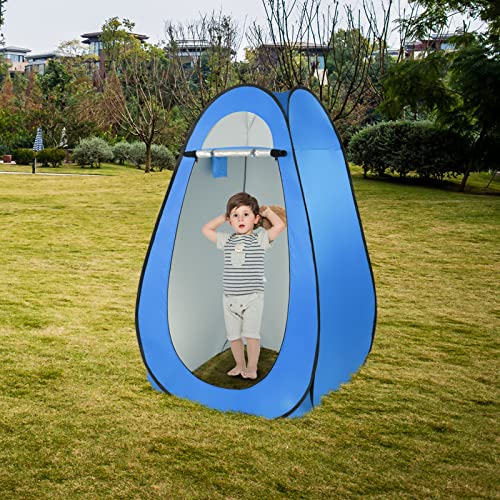 Portable Pop Up Shower Privacy Tent,Lightweight 1-2 Person Toilet Shower Tents,Changing Room Dressing Tent,Waterproof Camping Shower Tents,with Carry Bag,for Picnic Beach Hiking Fishing (Blue) - color: Blue