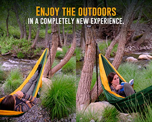 Ryno Tuff XL 2 Person Camping Hammock with Mosquito Net & Rain Fly - Compact Double Hammock with Bug Net, Tarp, Pocket, Tree Straps & Heavy Duty Carabiners - Parachute Grade Nylon Holds Over 600lbs - color: Rain Fly and Mosquito Net
